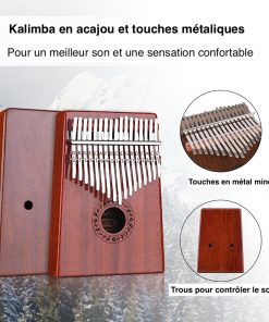 [Kit Complet] Kalimba Gecko avec Housse rigide - 17 Notes en Acajou - Acheter Kalimba artisanal - Thekalimba ❤️️