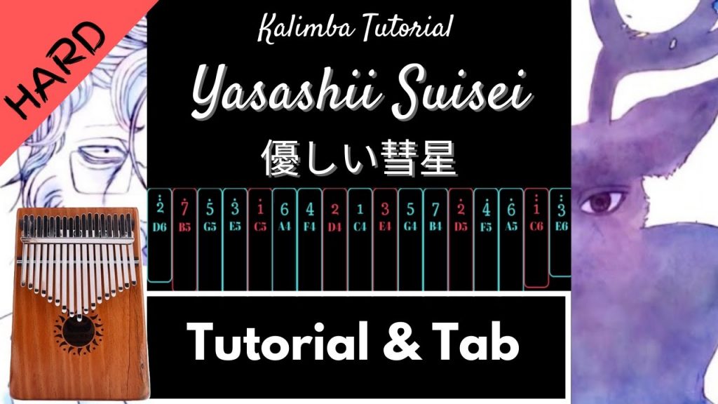 Yasashii Suisei / 優しい彗星 by YOASOBI | BEASTARS Season 2 ED | Kalimba Tutorial & Tab (Hard)