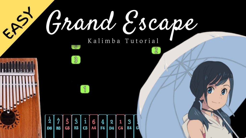 Grand Escape グランドエスケープ - RADWIMPS from "Weathering With You 天気の子" | Kalimba Tutorial (Hard)