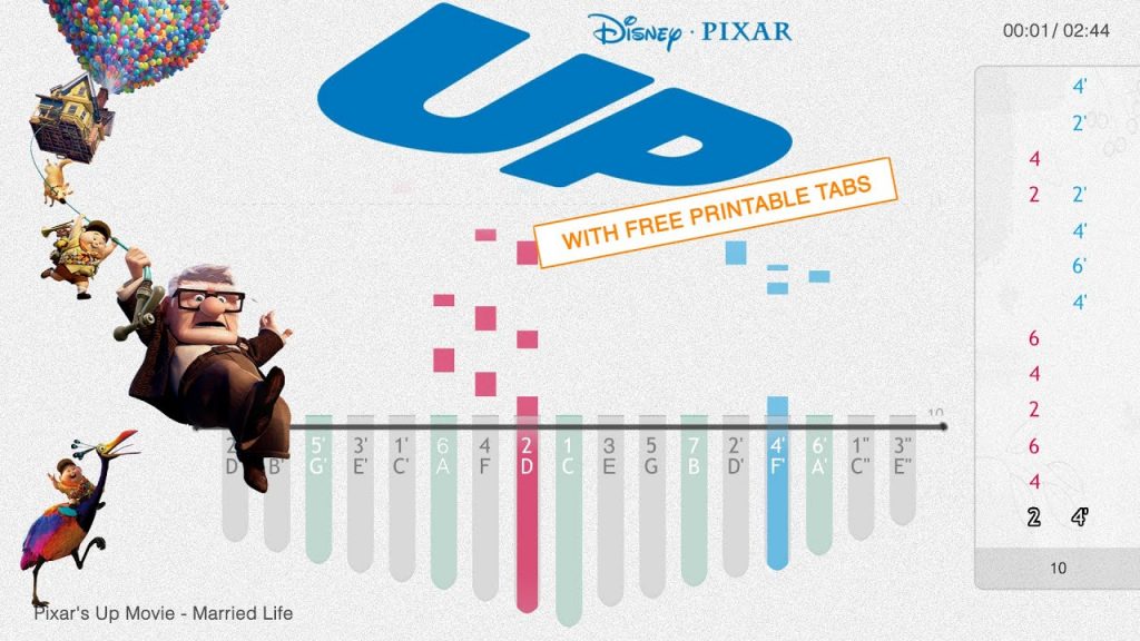 Pixar's Up Movie - Married Life | Kalimba Tabs