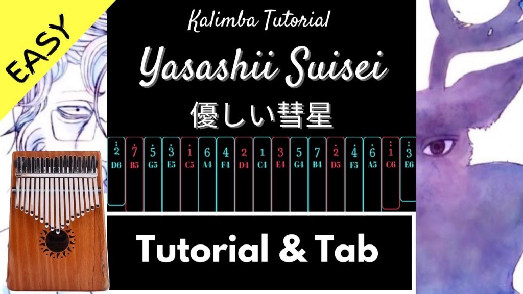 Yasashii Suisei / 優しい彗星 by YOASOBI | BEASTARS Season 2 ED | Kalimba Tutorial & Tab (Easy)