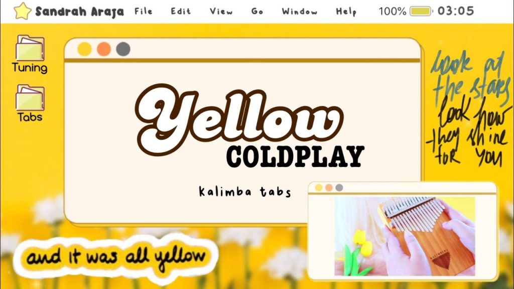 『 Kalimba Tabs 』Coldplay - Yellow