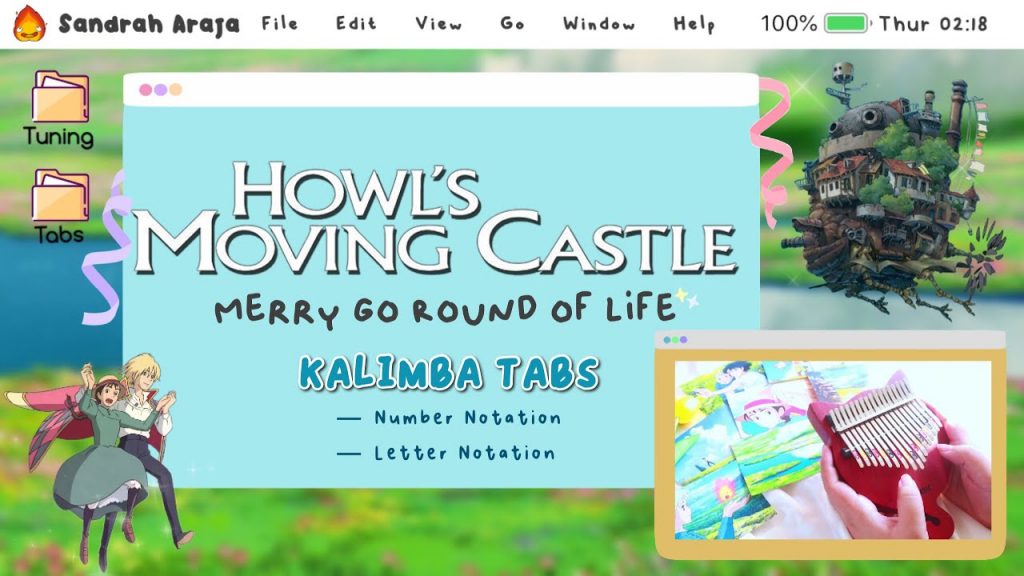 『 Kalimba Tabs 』Howl's Moving Castle - Merry Go Round of Life ♡